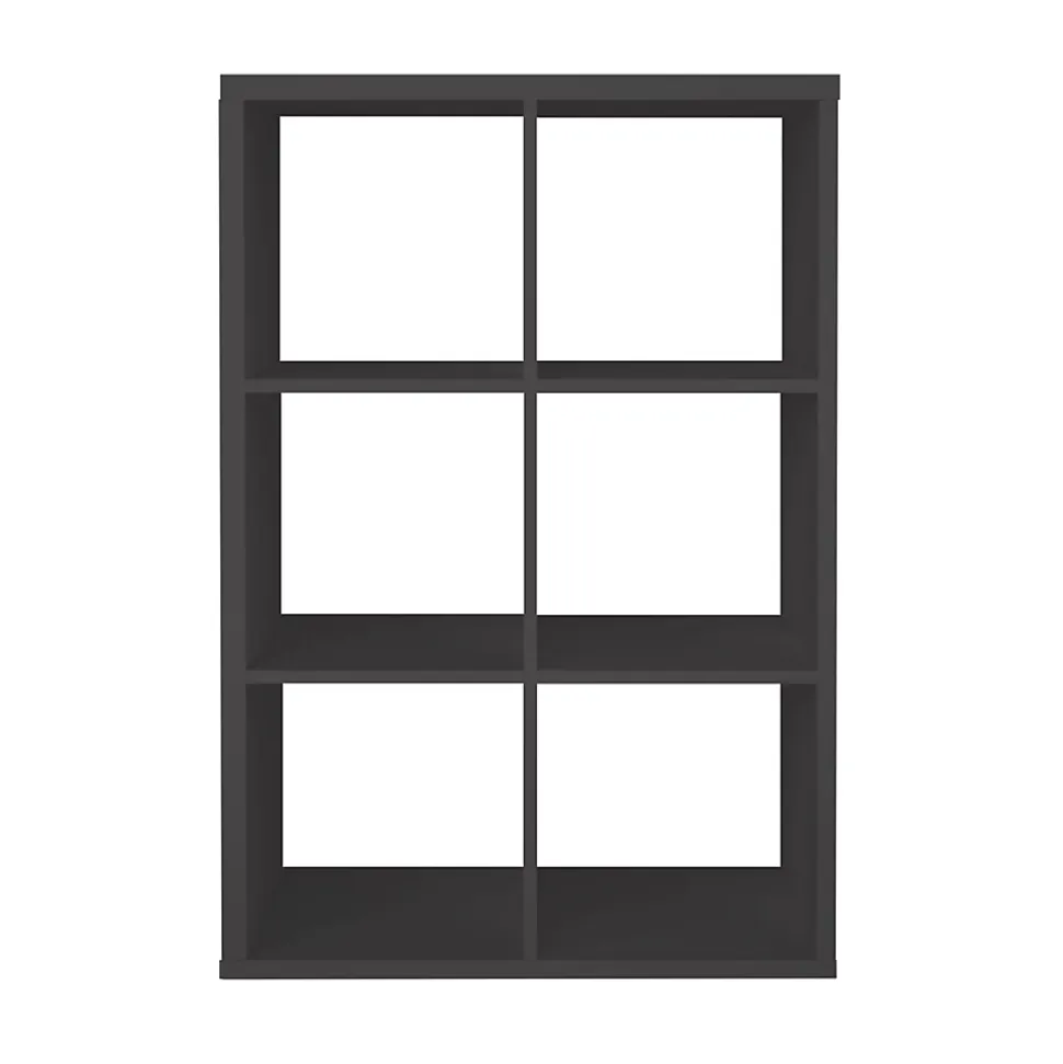 Étagère modulable 6 cubes GoodHome Mixxit anthracite l. 73,5cm x H. 108cm
