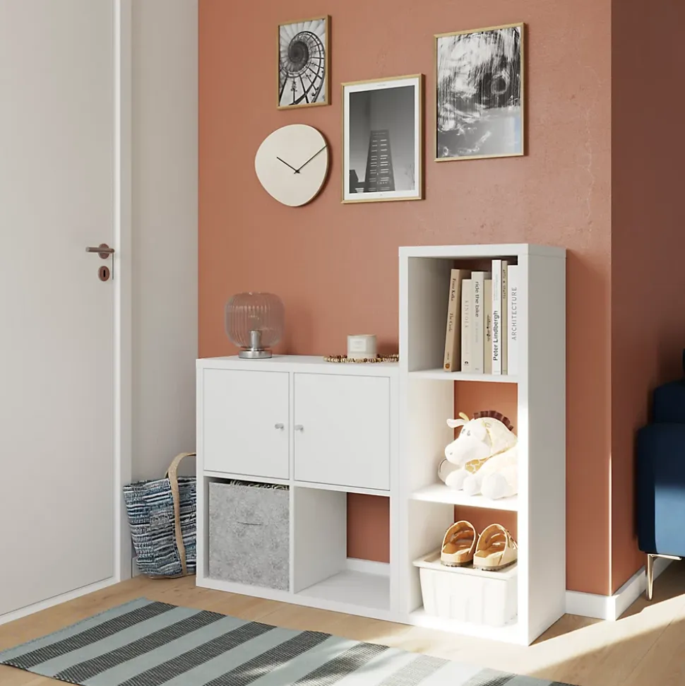 Étagère modulable 4 cubes GoodHome Mixxit blanc l. 73,5cm x H. 73,4cm