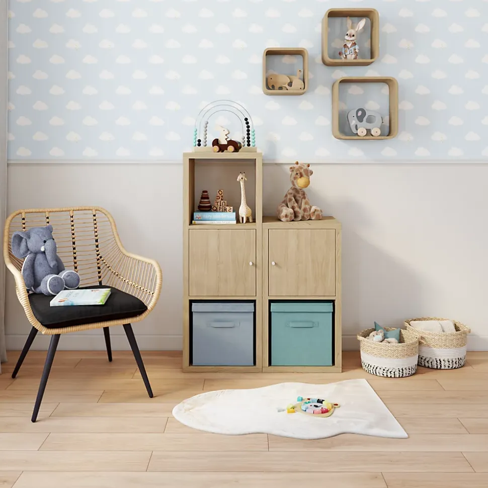 Étagère modulable 2 cubes GoodHome Mixxit effet chêne H. 73,5cm x l. 38,8cm