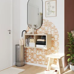 Étagère modulable 2 cubes GoodHome Mixxit effet chêne H. 73,5cm x l. 38,8cm