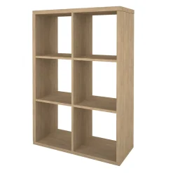 Étagère modulable 6 cubes GoodHome Mixxit effet chêne l. 73,5cm x H. 108cm