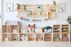 Étagère modulaire Dinamic avec 2 cubes en pin massif 70,8x36,2x33cm