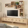 Étagère modulaire Dinamic avec 4 cubes en pin massif 140x36,2x33cm