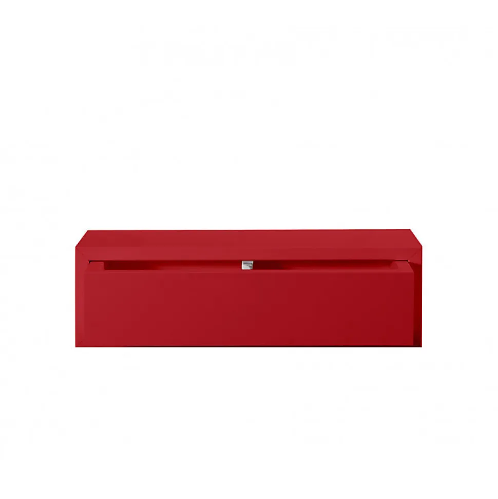 Étagère murale avec tiroir, table de chevet suspendue, rouge, 45x13,4x20 cm - Legolo