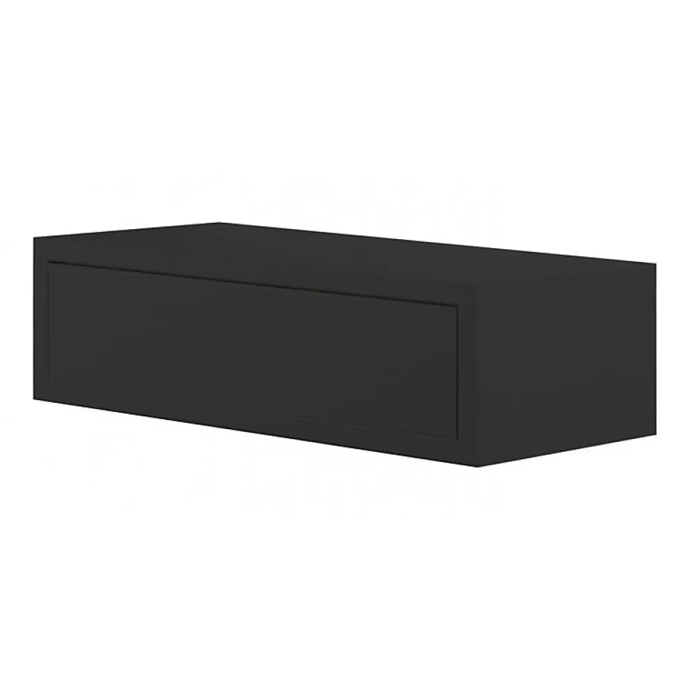 Étagère murale avec tiroir, table de chevet suspendue, étagère murale, noire, 45 x 13,4 x 20 cm - Legolo