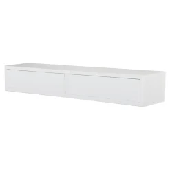 Étagère murale avec tiroir, table de chevet suspendue, étagère murale, blanche, 88,2 x 13,4 x 20 cm - Domino