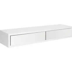 Étagère murale avec tiroir, table de chevet suspendue, étagère murale, blanche, 88,2 x 13,4 x 20 cm - Domino