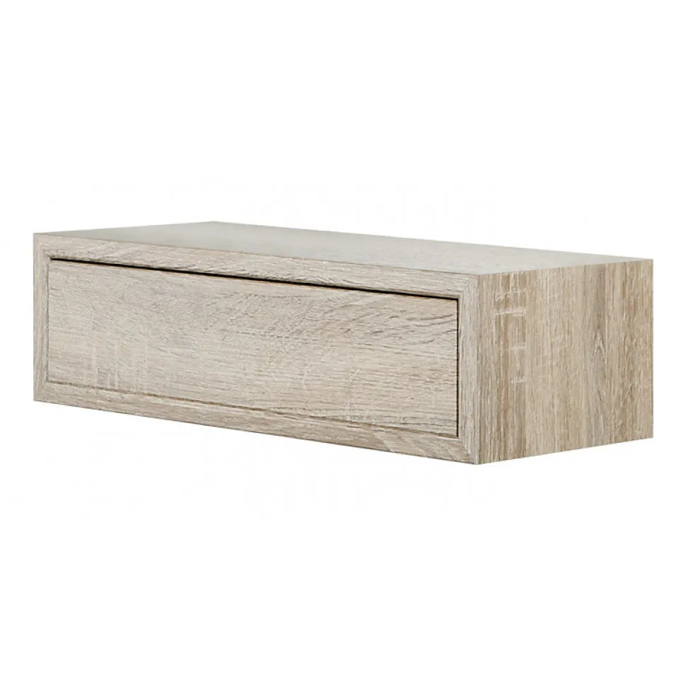 Étagère murale avec tiroir, table de chevet suspendue, chêne Sagerau, 45 x 13,4 x 20 cm - Legolo