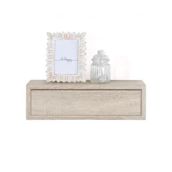 Étagère murale avec tiroir, table de chevet suspendue, chêne Sagerau, 45 x 13,4 x 20 cm - Legolo