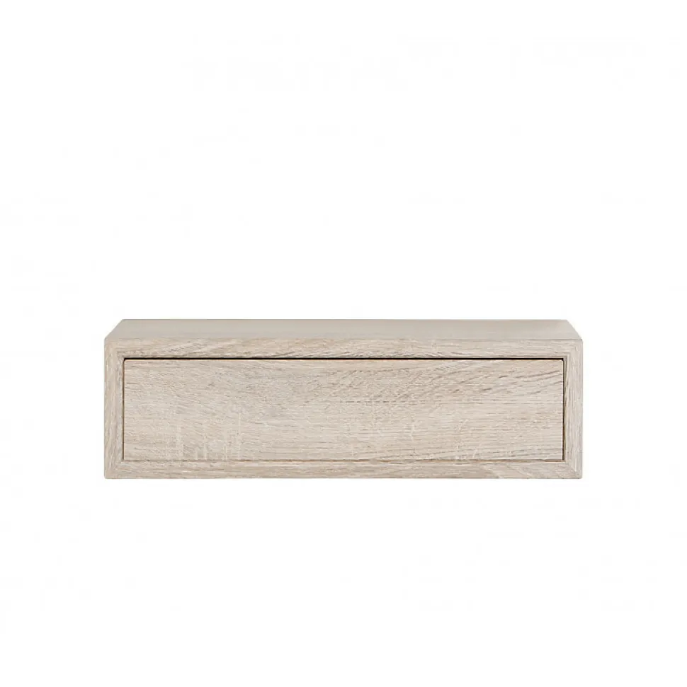 Étagère murale avec tiroir, table de chevet suspendue, chêne Sagerau, 45 x 13,4 x 20 cm - Legolo