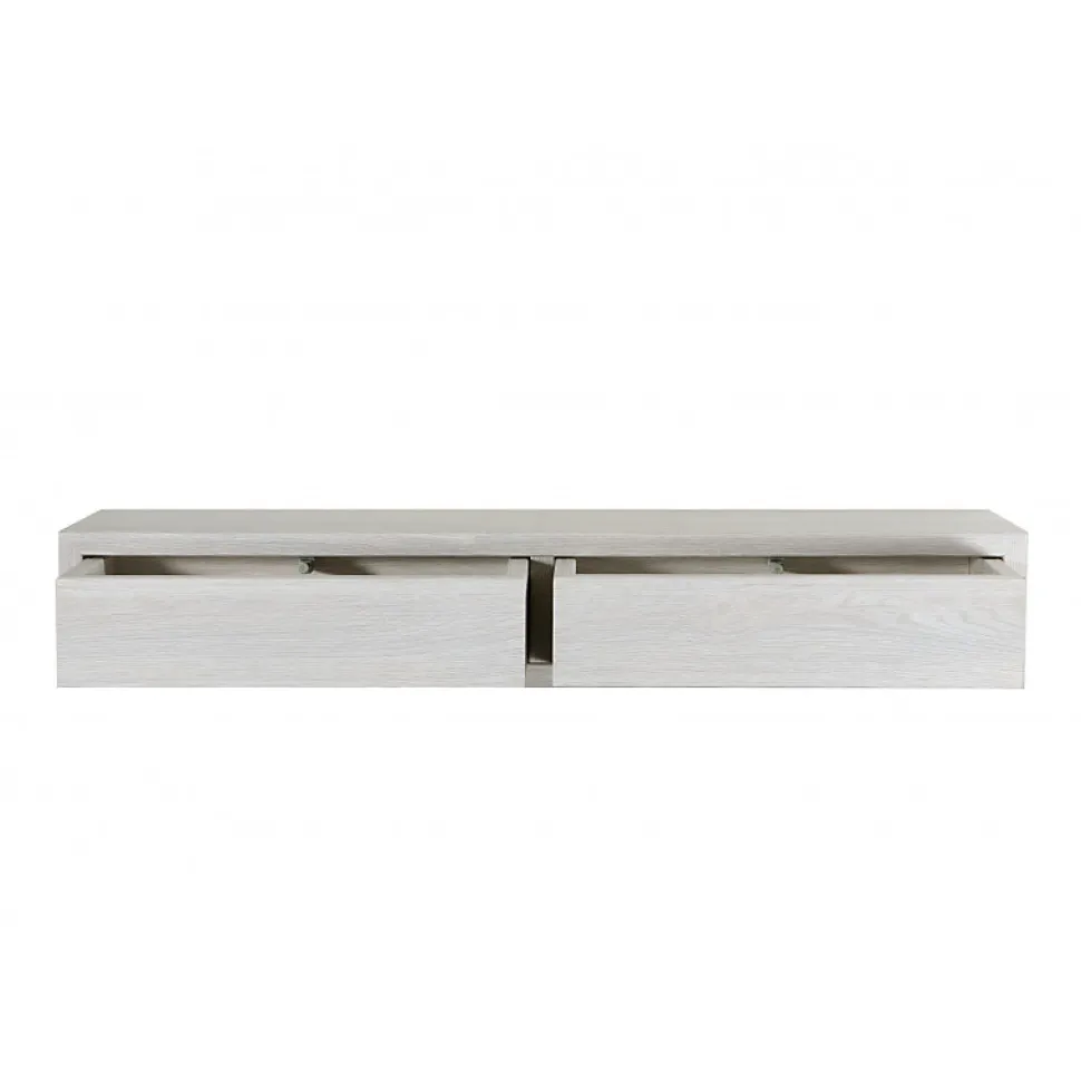 Étagère murale avec tiroir, table de chevet suspendue, chêne blanchi, 88,2x13,4x23,7 cm - Domino Maxi