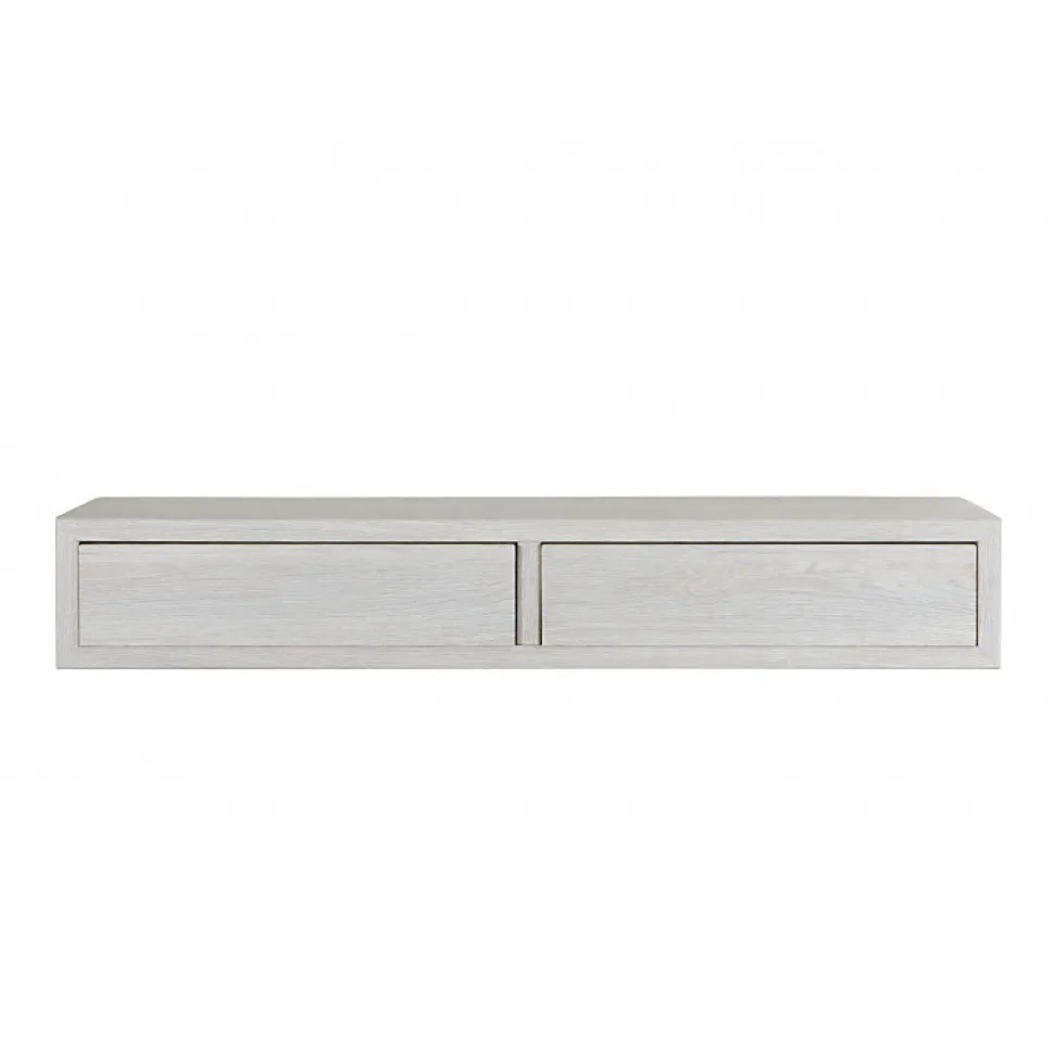 Étagère murale avec tiroir, table de chevet suspendue, chêne blanchi, 88,2x13,4x23,7 cm - Domino Maxi