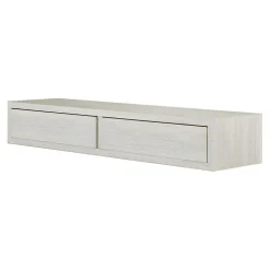 Étagère murale avec tiroir, table de chevet suspendue, chêne blanchi, 88,2x13,4x23,7 cm - Domino Maxi