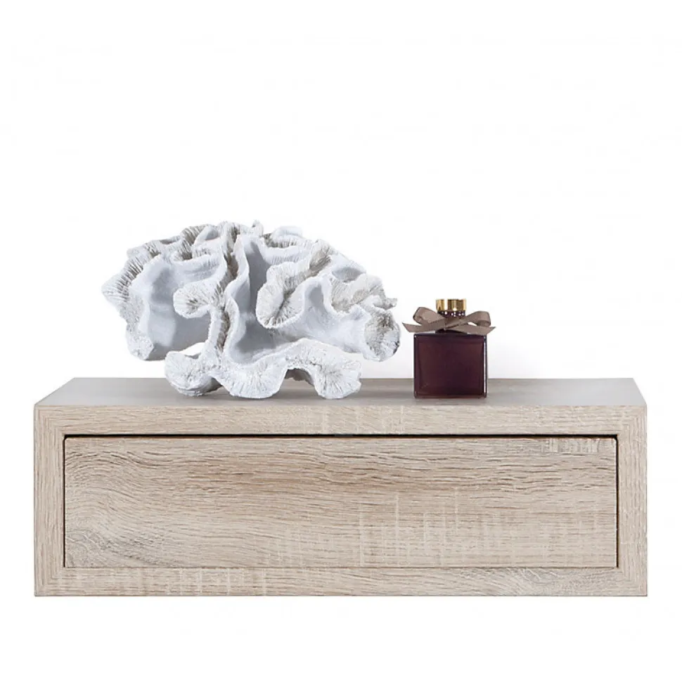 Étagère murale avec tiroir, table de chevet suspendue, étagère murale, chêne Sagerau, 45x14,3x23,7 cm - Legolo Maxi