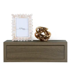 Étagère murale avec tiroir, table de chevet suspendue, chêne tabac, 45x14,3x23,7 cm - Legolo Maxi