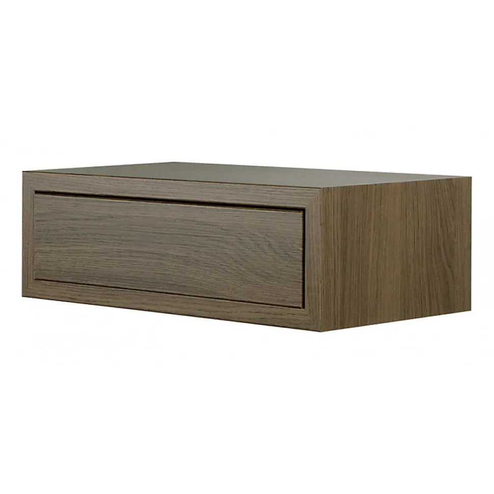 Étagère murale avec tiroir, table de chevet suspendue, chêne tabac, 45x14,3x23,7 cm - Legolo Maxi