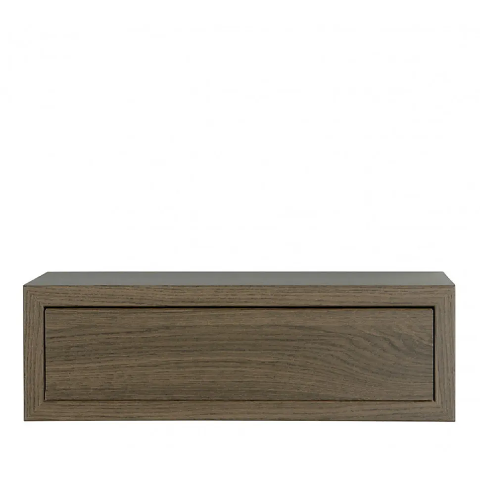 Étagère murale avec tiroir, table de chevet suspendue, chêne tabac, 45x14,3x23,7 cm - Legolo Maxi