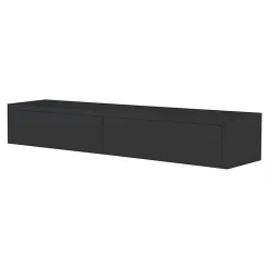 Étagère murale avec tiroir, table de chevet suspendue, étagère murale, noire, 88,2 x 13,4 x 20 cm - Domino