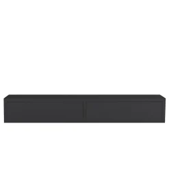 Étagère murale avec tiroir, table de chevet suspendue, étagère murale, noire, 88,2 x 13,4 x 20 cm - Domino