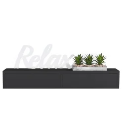 Étagère murale avec tiroir, table de chevet suspendue, étagère murale, noire, 88,2 x 13,4 x 20 cm - Domino