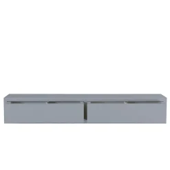 Étagère murale avec tiroir, table de chevet suspendue, étagère murale, grise, 88,2 x 13,4 x 20 cm - Domino