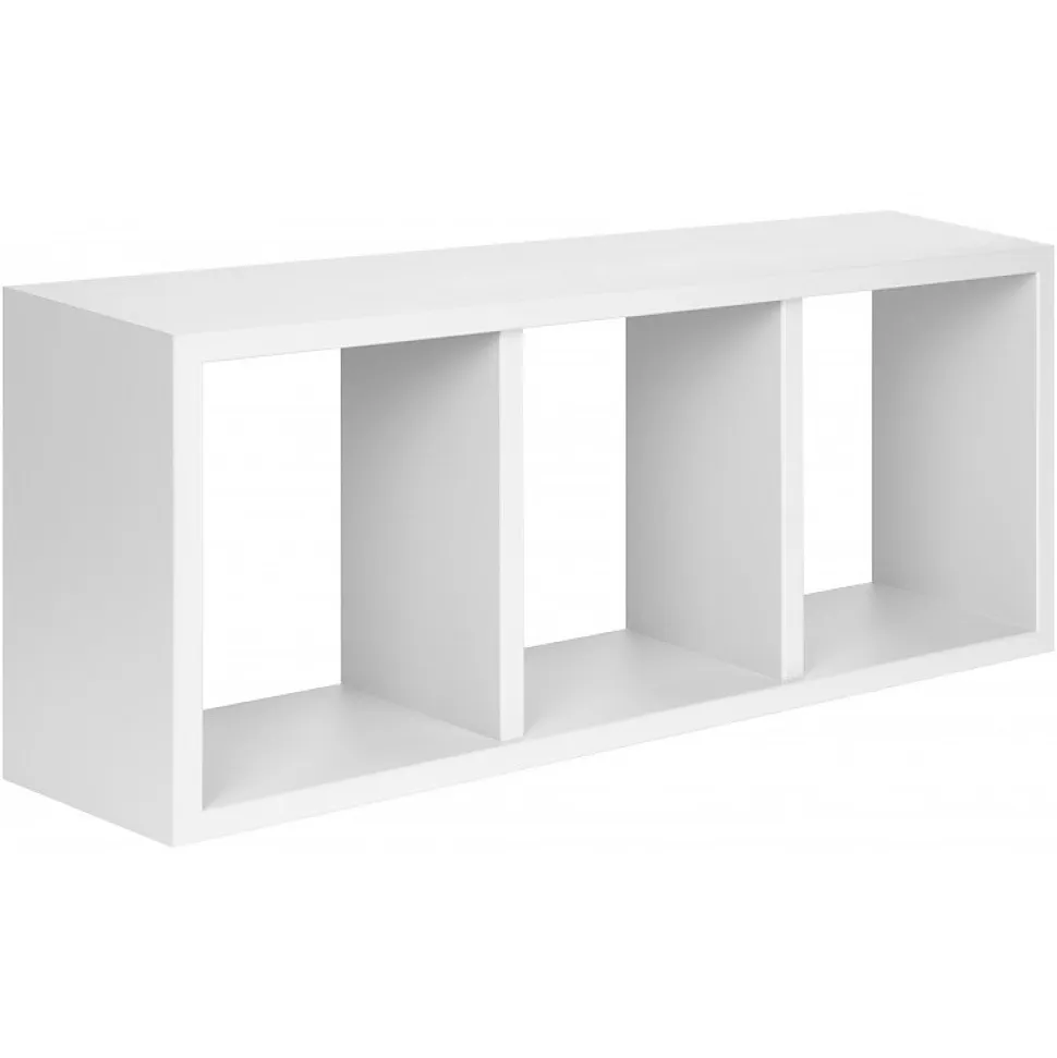 Étagère murale, bibliothèque flottante, étagère murale, blanche, 70 x 30 x 15,5 cm - Tristano
