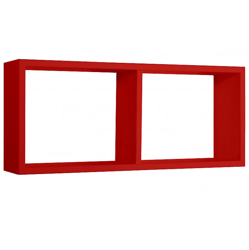 Étagère murale, bibliothèque flottante, étagère murale, rouge, 70x30x15,5 cm - Morgana