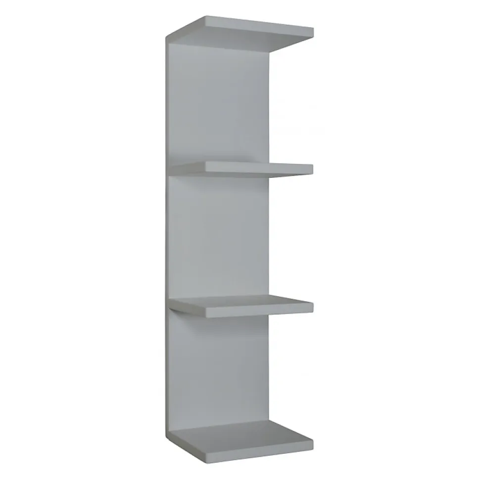 Étagère murale, bibliothèque flottante, étagère murale, gris pierre, 25,5x93x23,7 cm - Petite bibliothèque