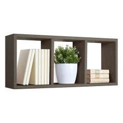 Étagère murale, bibliothèque flottante, noyer scié, 70x30x15,5 cm - Tristano