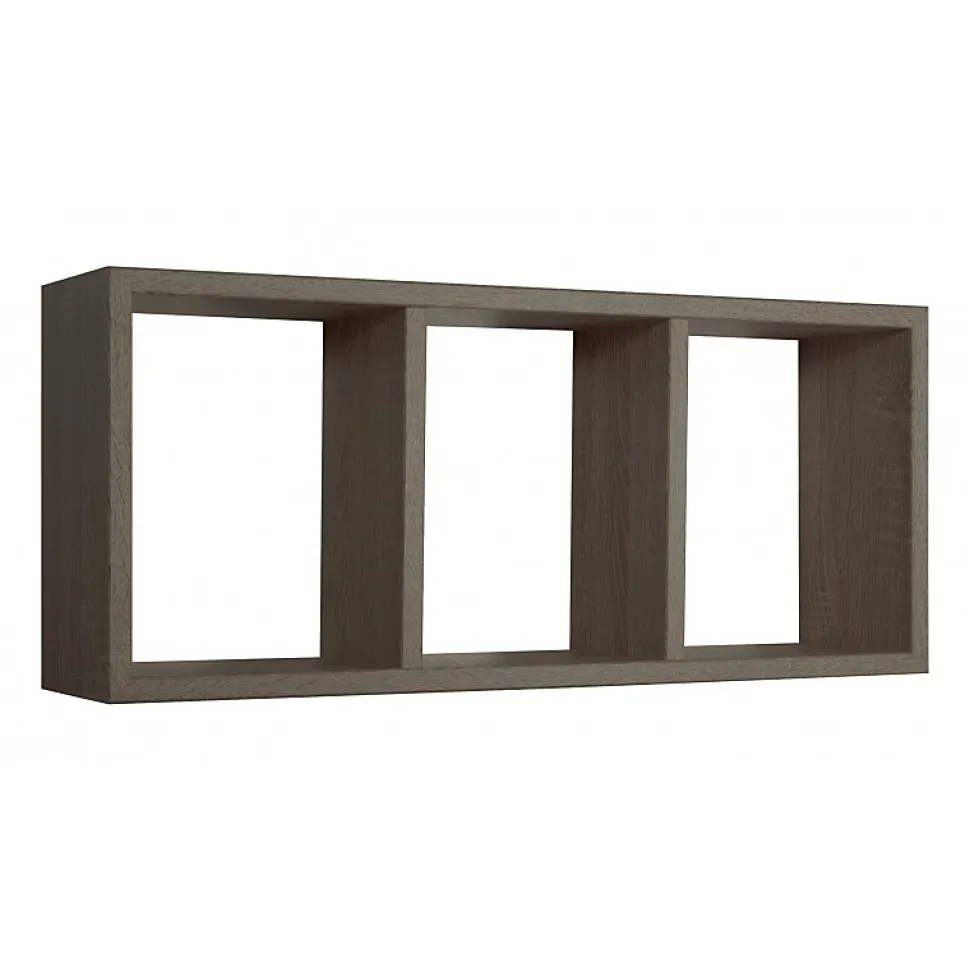 Étagère murale, bibliothèque flottante, noyer scié, 70x30x15,5 cm - Tristano
