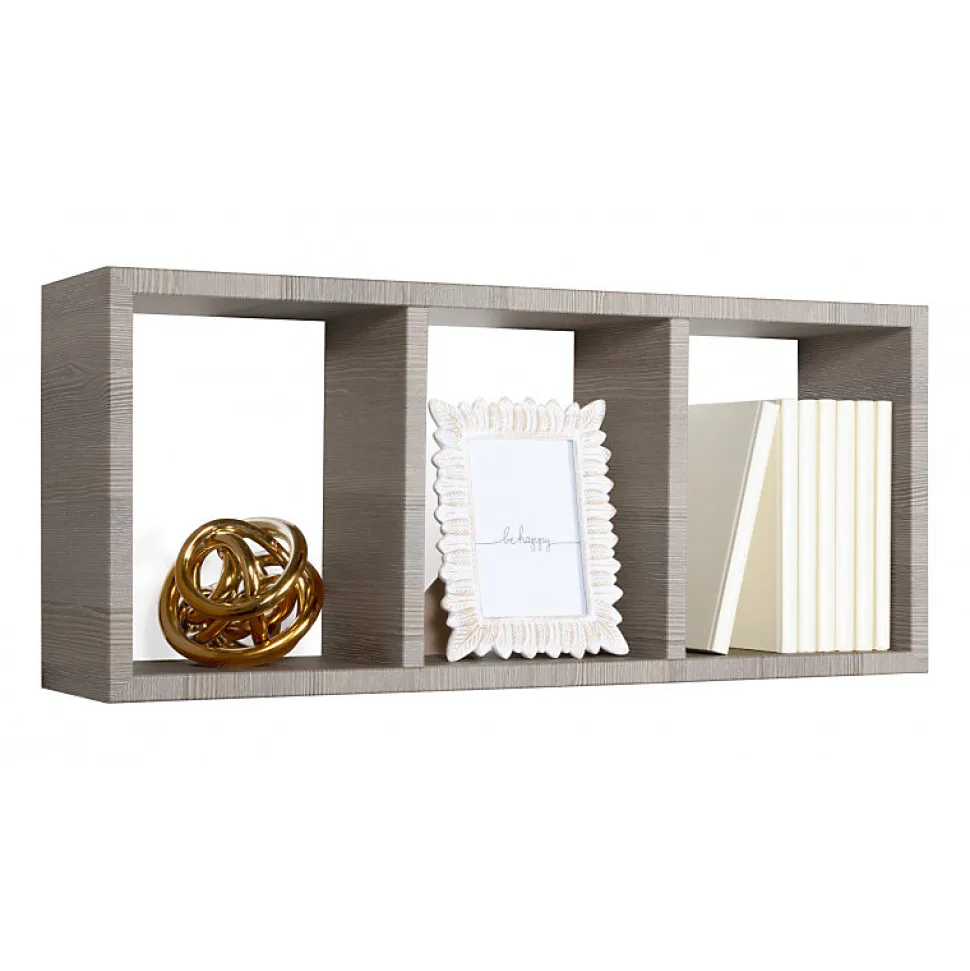 Étagère murale, bibliothèque flottante, étagère murale, chêne moka, 70x30x15,5 cm - Tristano