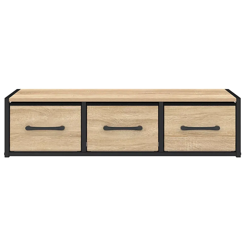 Étagère murale console d'entrée UTAH 3 tiroirs design industriel
