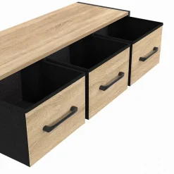 Étagère murale console d'entrée UTAH 3 tiroirs design industriel