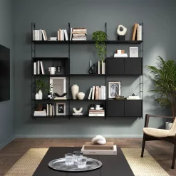 Étagère murale cube GoodHome Rigga noir L. 30 cm