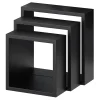 Étagère murale cube modulable Rigga Form, noir vendue par 3 pièces