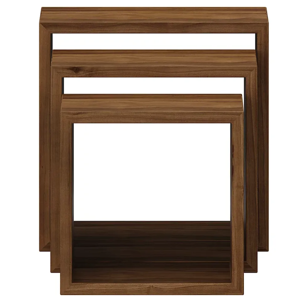 Étagère murale cube modulable Form Rigga effet noyer vendue par 3 pièces