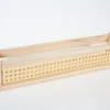 Étagère murale en bois effet chêne et cannage rotin L.50 x H.10 x P.10 Ariane