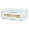Étagère murale Ljuredsoe 40 x 30 x 17 cm blanc aspect rotin en.casa
