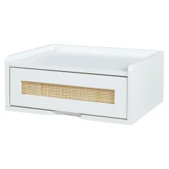 Étagère murale Ljuredsoe 40 x 30 x 17 cm blanc aspect rotin en.casa