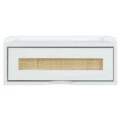 Étagère murale Ljuredsoe 40 x 30 x 17 cm blanc aspect rotin en.casa