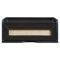 Étagère murale Ljuredsoo 40 x 30 x 17 cm noir aspect rotin en.casa