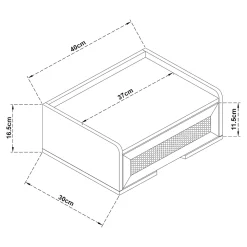 Étagère murale Ljuredsoo 40 x 30 x 17 cm noir aspect rotin en.casa