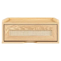 Étagère murale Ljuredsoo 40 x 30 x 17 cm effet chêne aspect rotin en.casa
