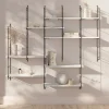 Étagère murale modulable 7 tablettes et 6 échelles effet marbre GoodHome Rigga H. 129 x L. 140 x P. 19 cm