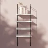 Étagère murale modulable 4 tablettes et 2 échelles blanc GoodHome Rigga H. 87 x L. 30 x P. 19 cm