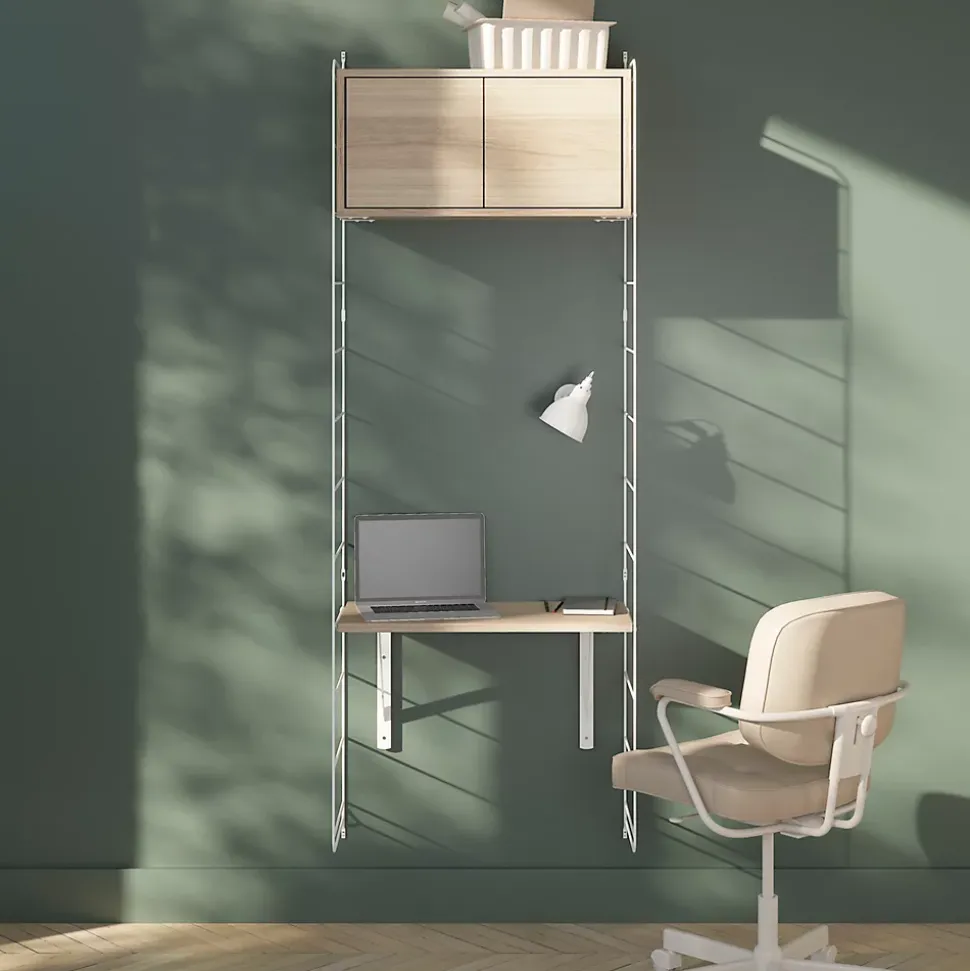 Étagère murale modulable avec 2 portes, tablette et 2 échelles effet chêne GoodHome Rigga H. 171,2 x L. 60 x P. 29 cm