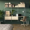 Étagère murale modulable avec 6 portes, 2 étagères murales, tablette et 4 échelles effet chêne GoodHome Rigga H. 171,2 x L. 180 x P. 29 cm