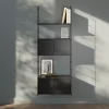Étagère murale modulable avec 4 portes, tablette et 2 échelles noir GoodHome Rigga H. 171,2 x L. 60 x P. 29 cm