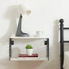 Étagère murale Moss 39 x 18 x 23 cm noir blanc en.casa