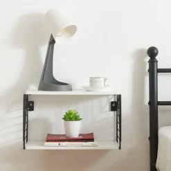 Étagère murale Moss 39 x 18 x 23 cm noir blanc en.casa